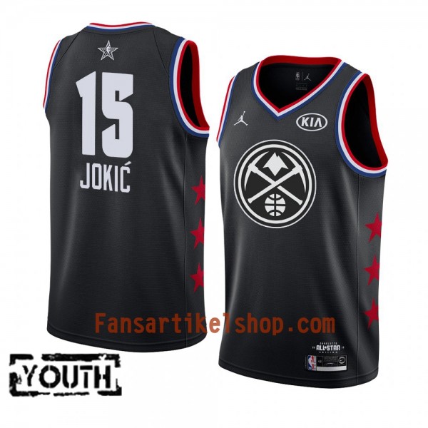 Denver Nuggets Trikot Nikola Jokic 15 2019 All-Star Jordan Brand Schwarz Swingman - Kinder